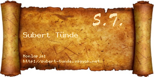 Subert Tünde névjegykártya